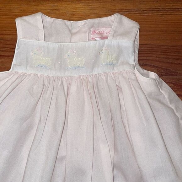 Petit Ami Pale Pink Embroidered Sleeveless Dress 3 Months Ducks - Picture 2 of 10
